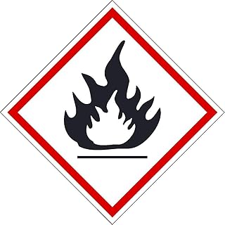 National Marker GHS400AP GHS Label, Flame, 4 inches x 4 inches, PS Vinyl, Pak5