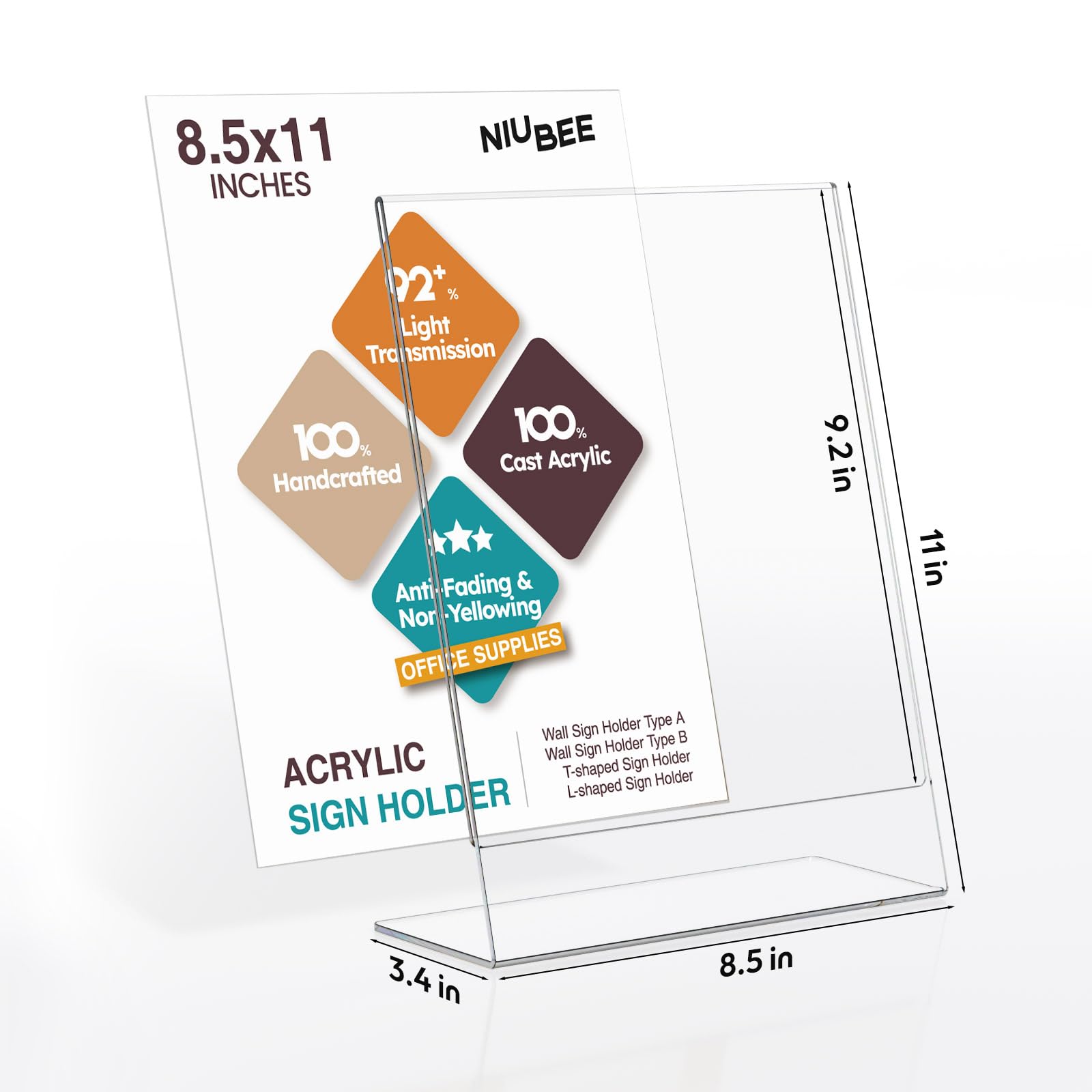 Picture Holders For Tables Open Sign 5x7 Picture Frame 6 Pack Acrylic Sign  Holders 8.5x11 Inches Slanted, Clear Acrylic Document Paper Holder Display,  Menu Adertising Flyer Stand For Home, Restaurant, Hotel, Office