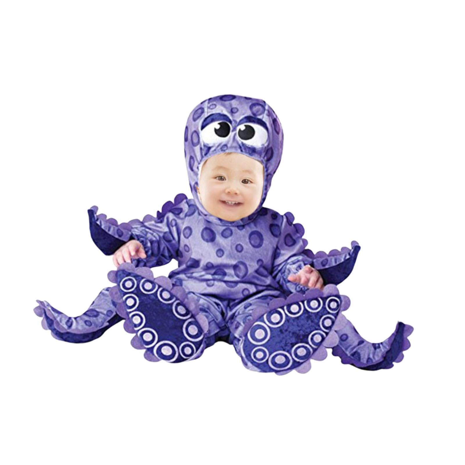Baoblaze Costume da Cucciolo di Animale, Tutina con Cappuccio, Morbida e realistica, Tuta per Cosplay, Costume di Halloween per Feste in Maschera, Carnevale e, Polpo, S