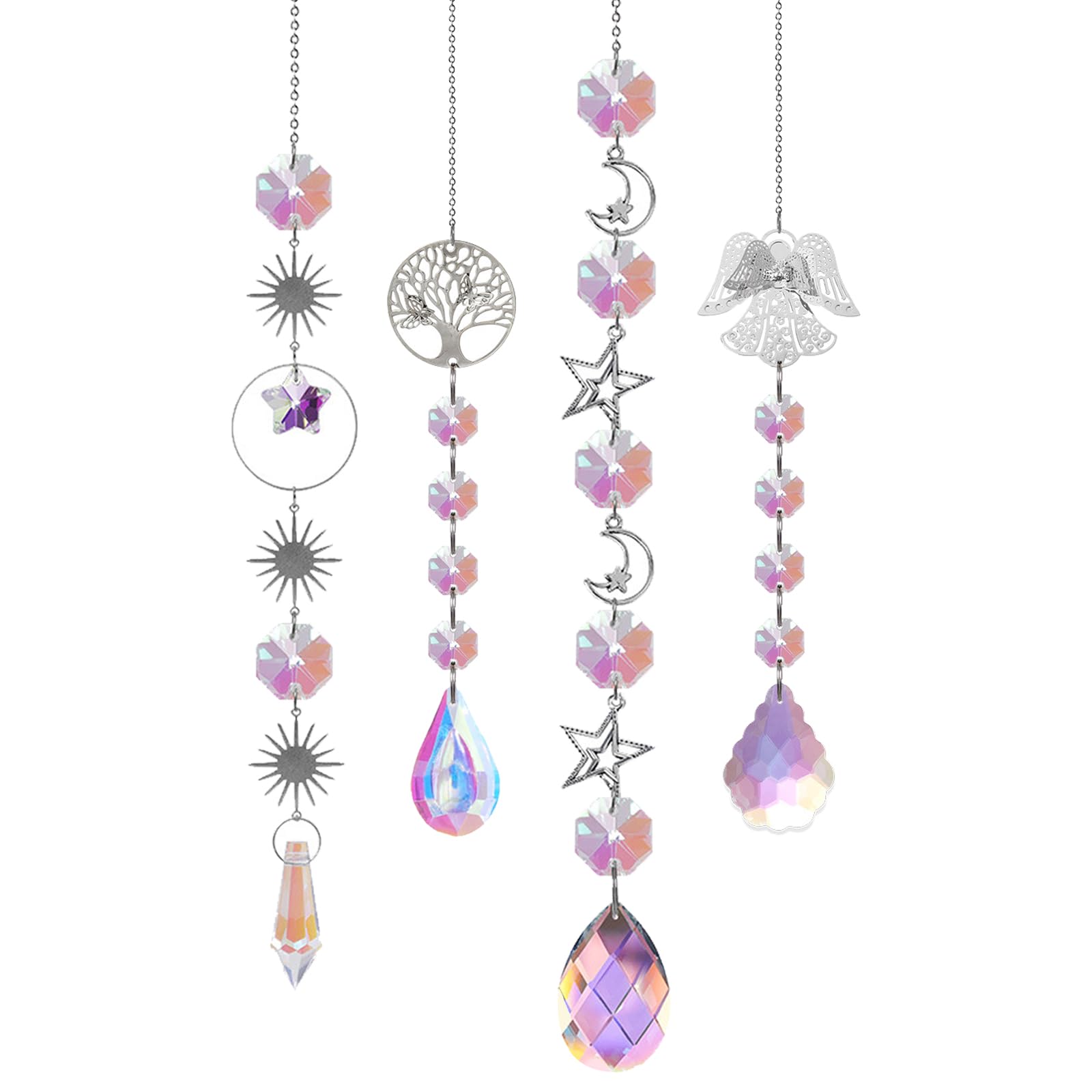 サンキャッチャー♡ハンドメイド「エーデルワイスとブルーバイオレット