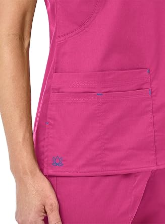 Maevn Women's Blossom Mock Wrap Top(Passion Pink, XX-Large)