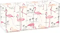 Joisal Porta-pincéis de maquiagem flamingo rosa para penteadeira, porta-lápis de mesa, organizadores de maquiagem, organizador de marcadores