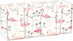Joisal Porta-pincéis de maquiagem flamingo rosa para penteadeira, porta-lápis de mesa, organizadores de maquiagem, organizador de marcadores