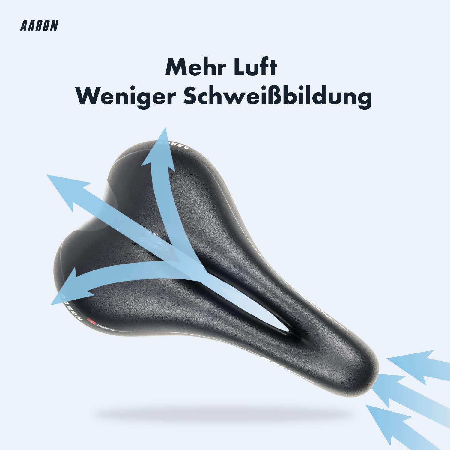 AARON Fahrradsattel - ergonomischer Fahrradsitz für Damen und Herren - Gelsattel ist bequem und wasserdicht - Fahrrad Sattel für Trekkingrad, Mountainbike, Stadtrad, E-Bike