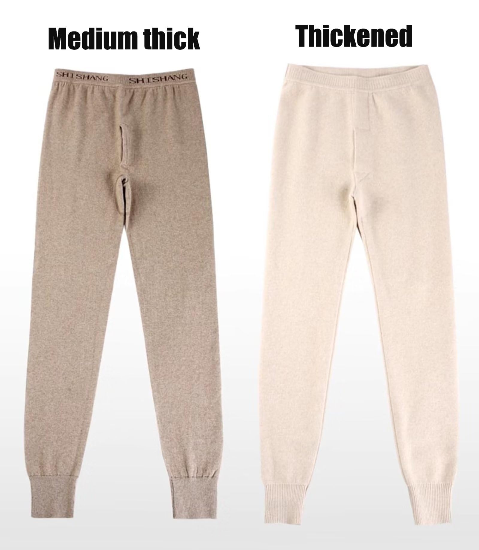 Ropa Interior térmica para Hombres Pantalones Térmicos 100% Cachemira Stretch Leggings térmica