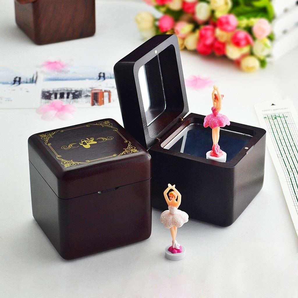 Scatola Musicale Music Box Decorazione di Regalo di Compleanno del Regalo di Compleanno del Contenitore di Musica di Balletto di Rotazione Carillon Dancing