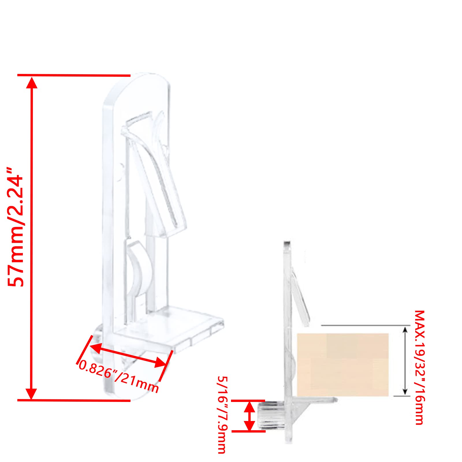 Bitray Shelf Support Peg Locking Shelf Pins Self-Locking Bracket Clips Fits 5/16" Dia Hole and 19/32" Shelf -50pcs — Amazon image 2
