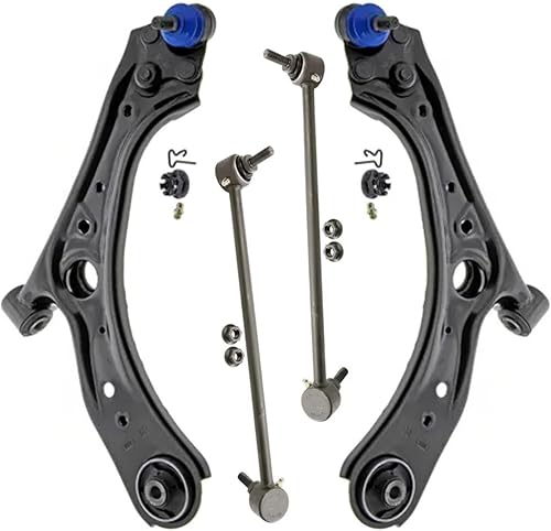 Miniatura 204 de Detroit Axle - Kit de brazos de control delanteros de 4 piezas para Nissan Cube 2009-2014, Nissan Versa 2007-2012 2 brazos de control inferiores con