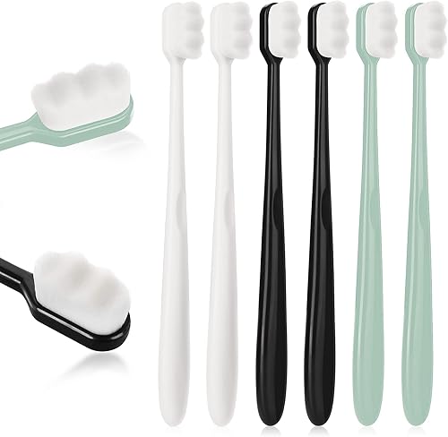 6 cepillos de dientes extra suaves micro nano cepillos de dientes con 10000 cerdas de fibra estéril sin dolor cepillo de dientes para encías