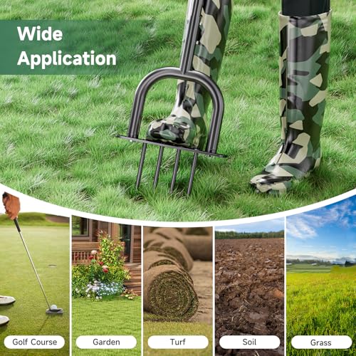GENNICCI 2-in-1 Lawn Aerator, Core Aerator Lawn Tool, Lawn Spike Aerator, Hand Aerator Lawn Tool with Replaceable Hollow and Solid Tines, Garden Tool Solve Soil Compaction for Garden Grass and Yard by GENNICCI - Image 6