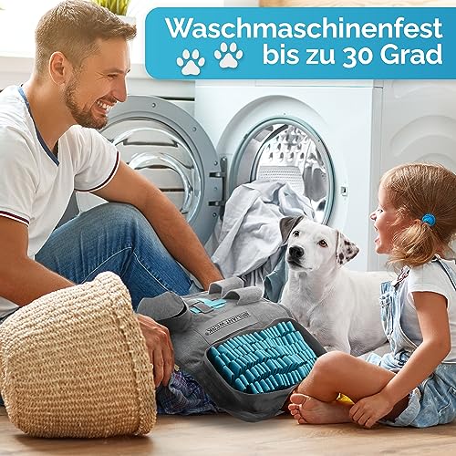 Briliantwerk®️ Schnüffelteppich Hund – Extrem widerstandsfähiges Material - 5 Trainingselemente und 3 Schwierigkeitsstufen – Das Intelligenzspielzeug für Hunde jeder Größe (Blau)