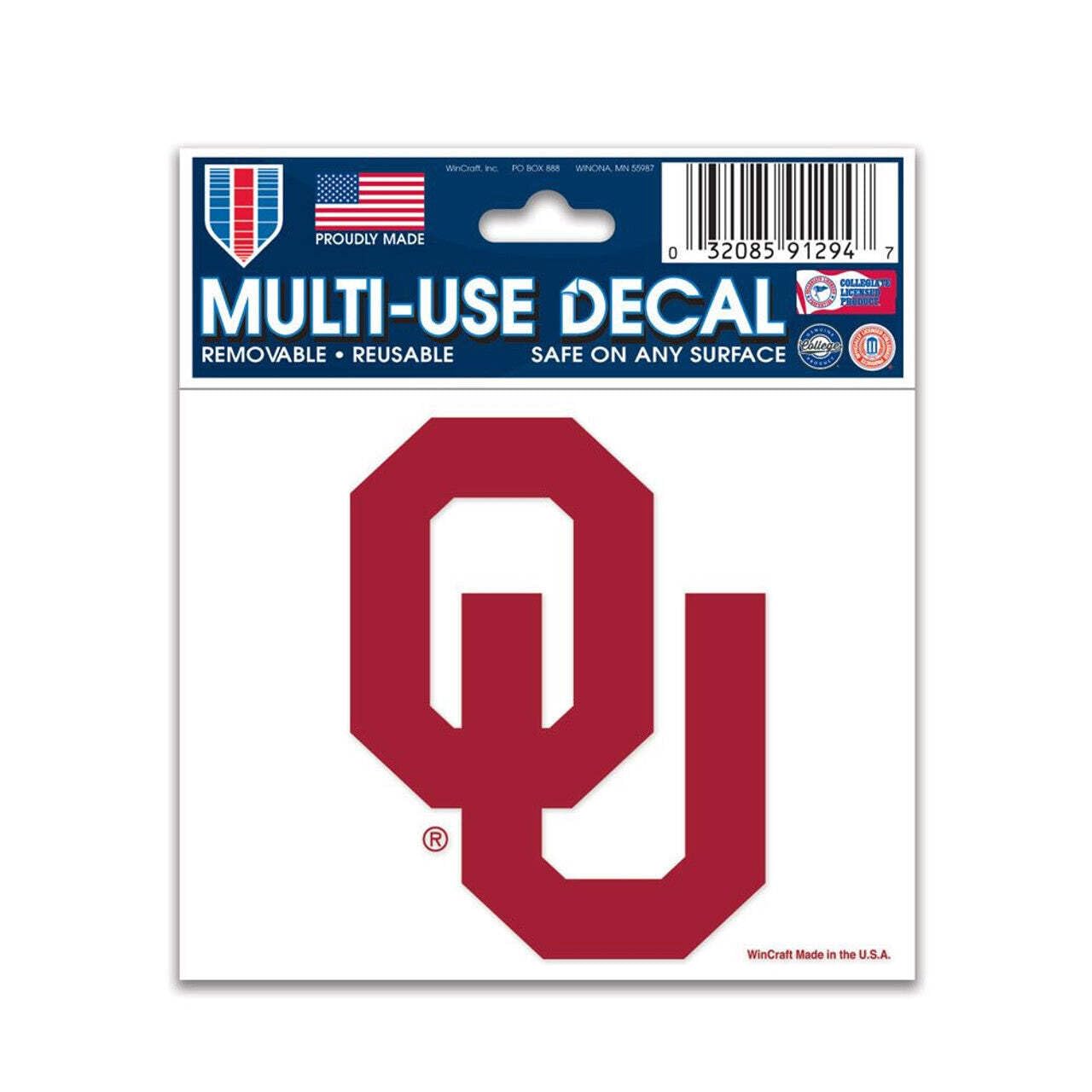 WinCraft NCAA University of Oklahoma 91294010 Multi-Use Decal, 3" x 4"