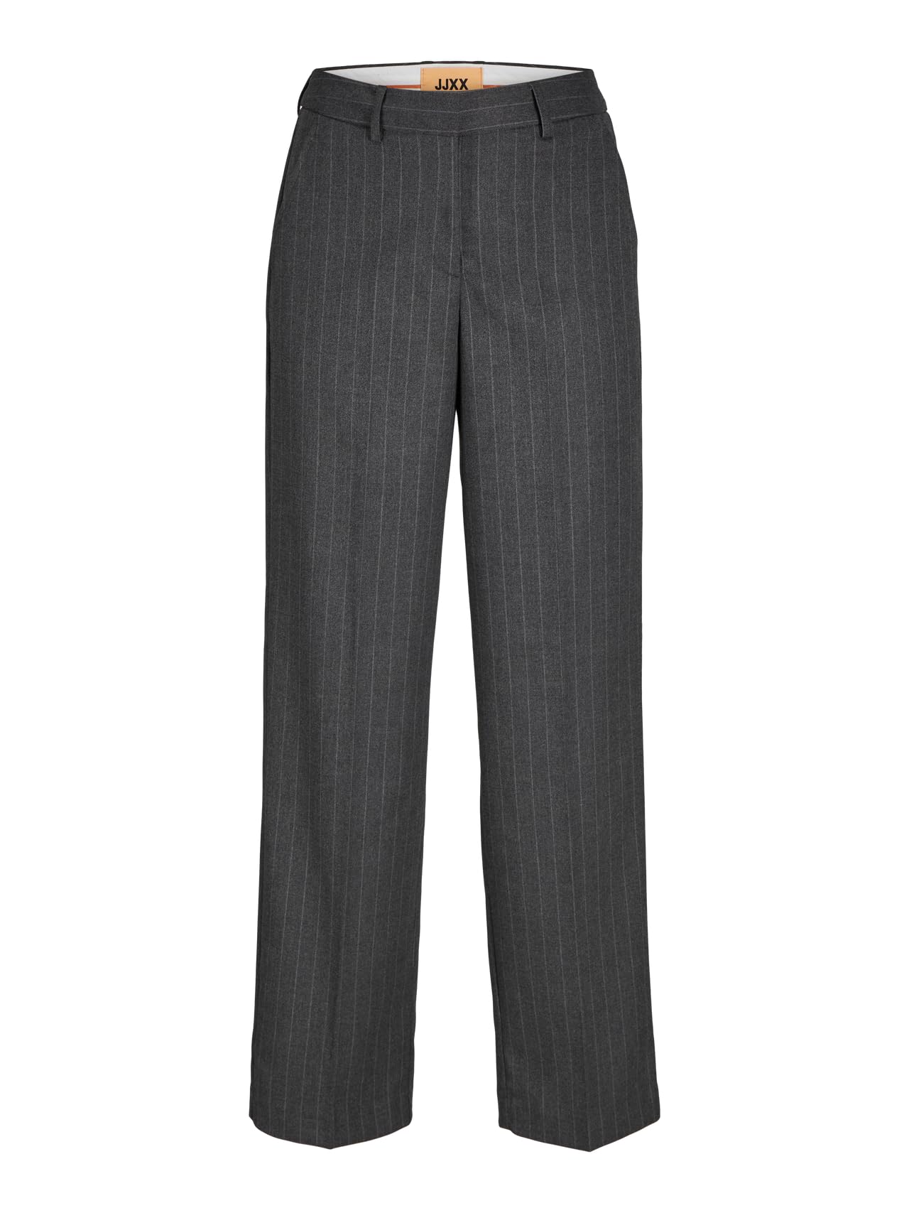 JJXX Women's Jxmary Brushed Hw Pant TLR Sn, Dark Grey Melange/Stripes: Light Grey, S