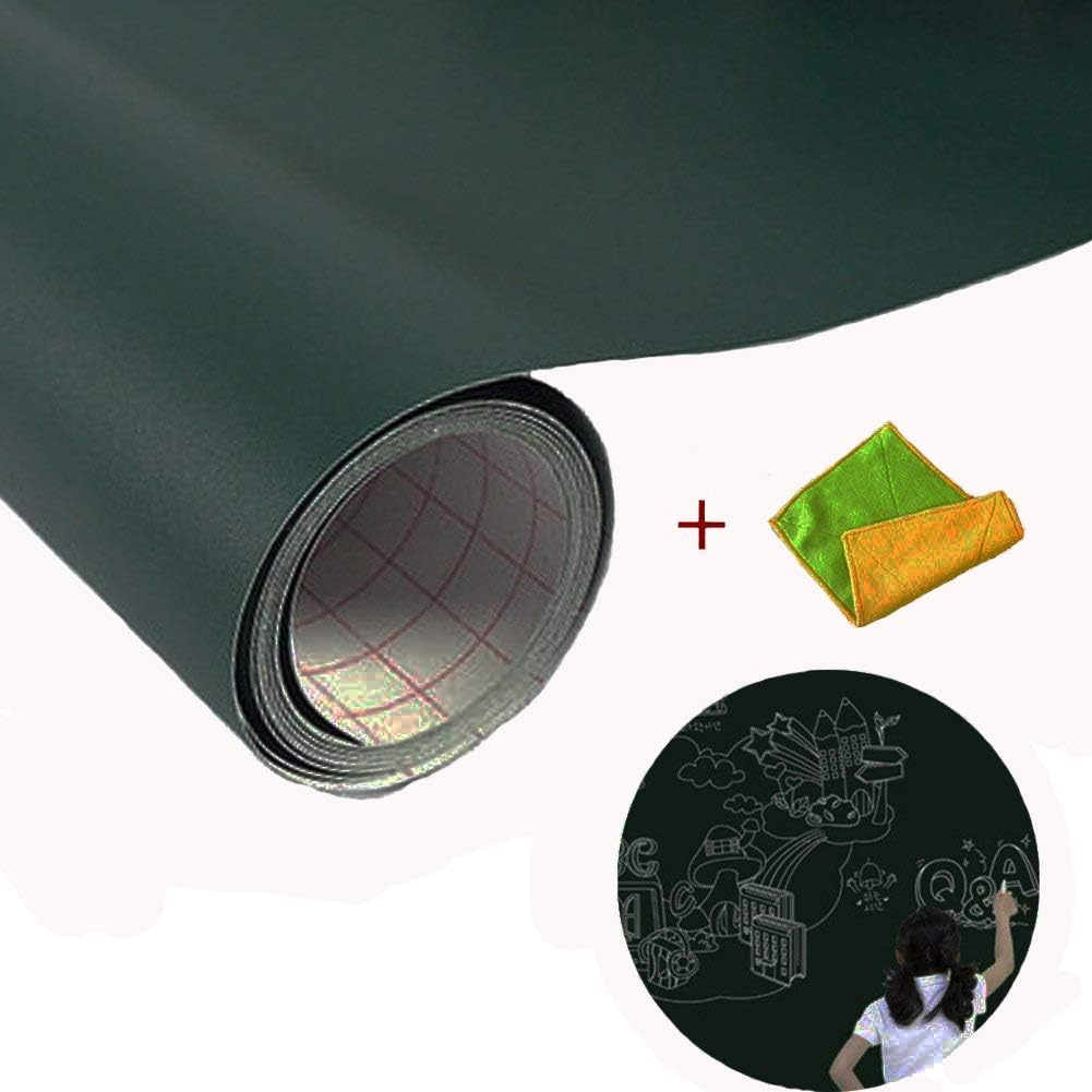 Blackboard Sticker Extra Large Adhesive Chalkboard Decal Wall Contact Paper Removable for Kids Child Children Drawing Teacher Home Office Decor School 17.7’’x 78.7’’ (Greenboard sticker)