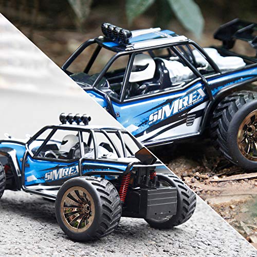Simrex A130 Rc Cars High Speed 20Mph Scale Rtr Remote Control Brushed Monster Truck Off Road Car Big Foot Rc 2Wd Electric Power Buggy W/2.4G Challenger Blue #TOP4