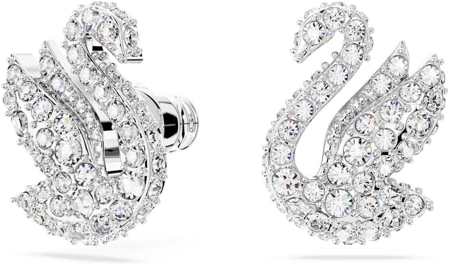 Swarovski Iconic Swan Crystal Necklace, Earrings, Bracelet Jewelry Collection, Clear Crystals on a Rhodium Tone Finish