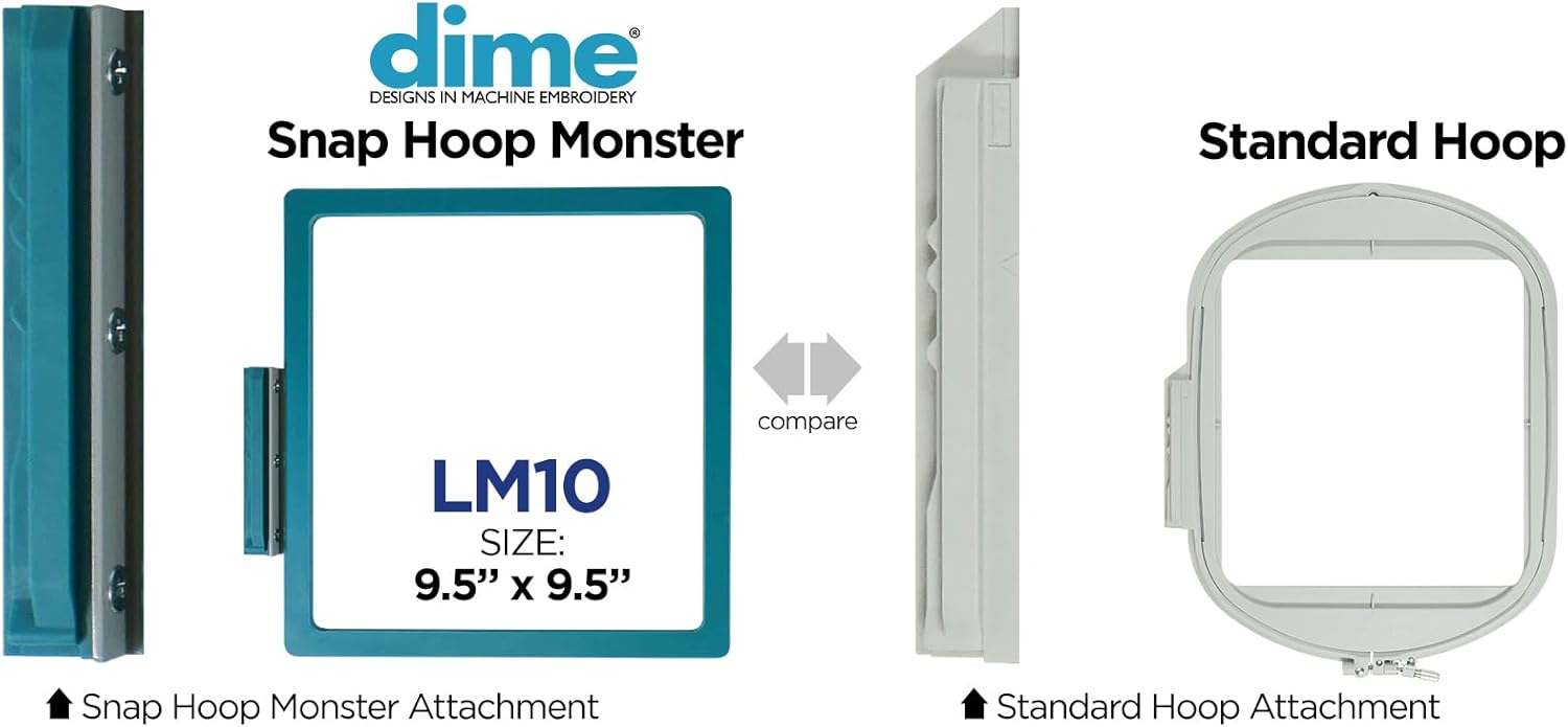 Snap Hoop Monster for Baby Lock/Brother (9.5" x 9.5") Magnetic Embroidery Hoop for Machine Embroidery