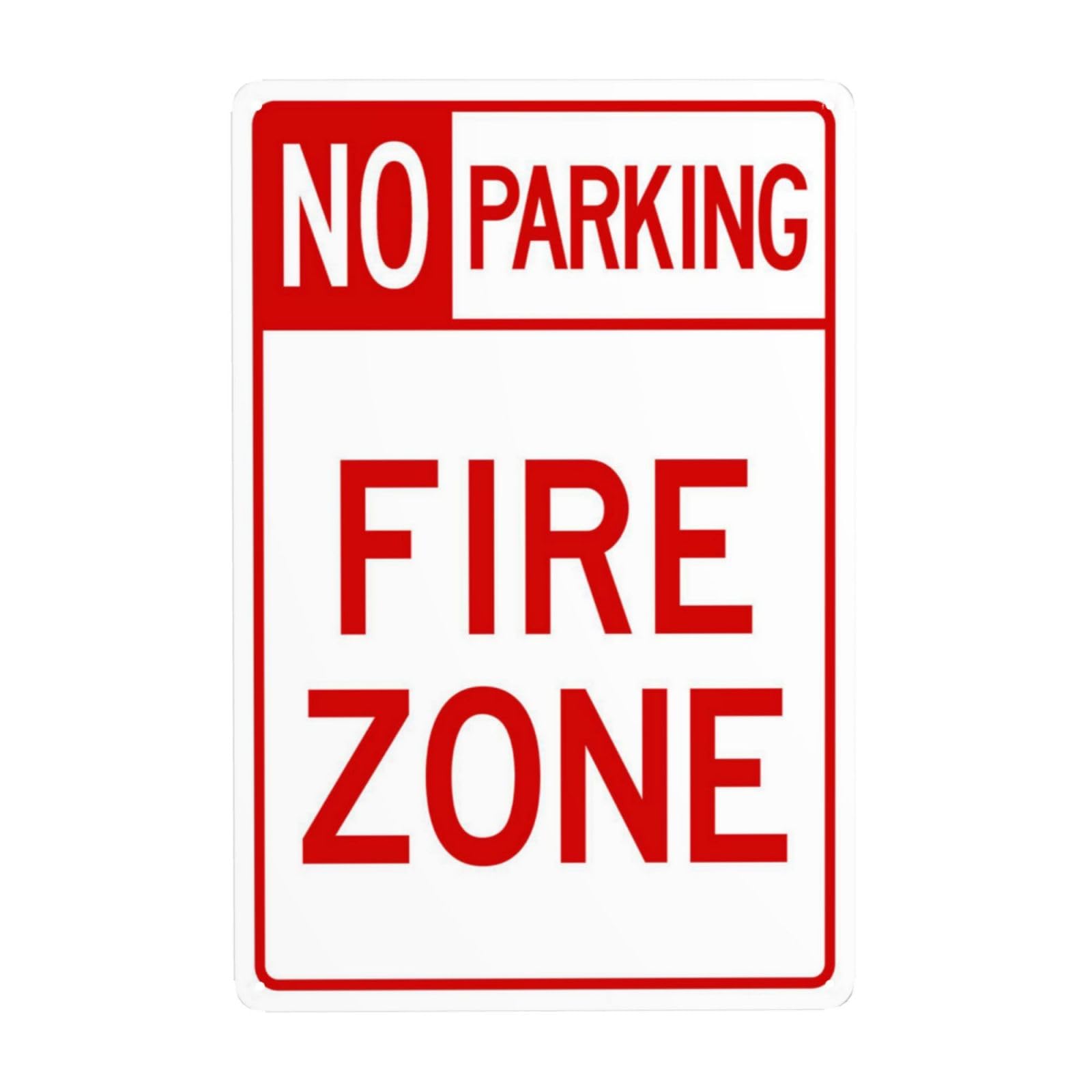 SMAZDFXX Fire Zone With No Parking Header Metal Warning Signs, Cautions Security Tin Sign, Safety Posted Signs for Street Business Wall Decor 5.5"x8"