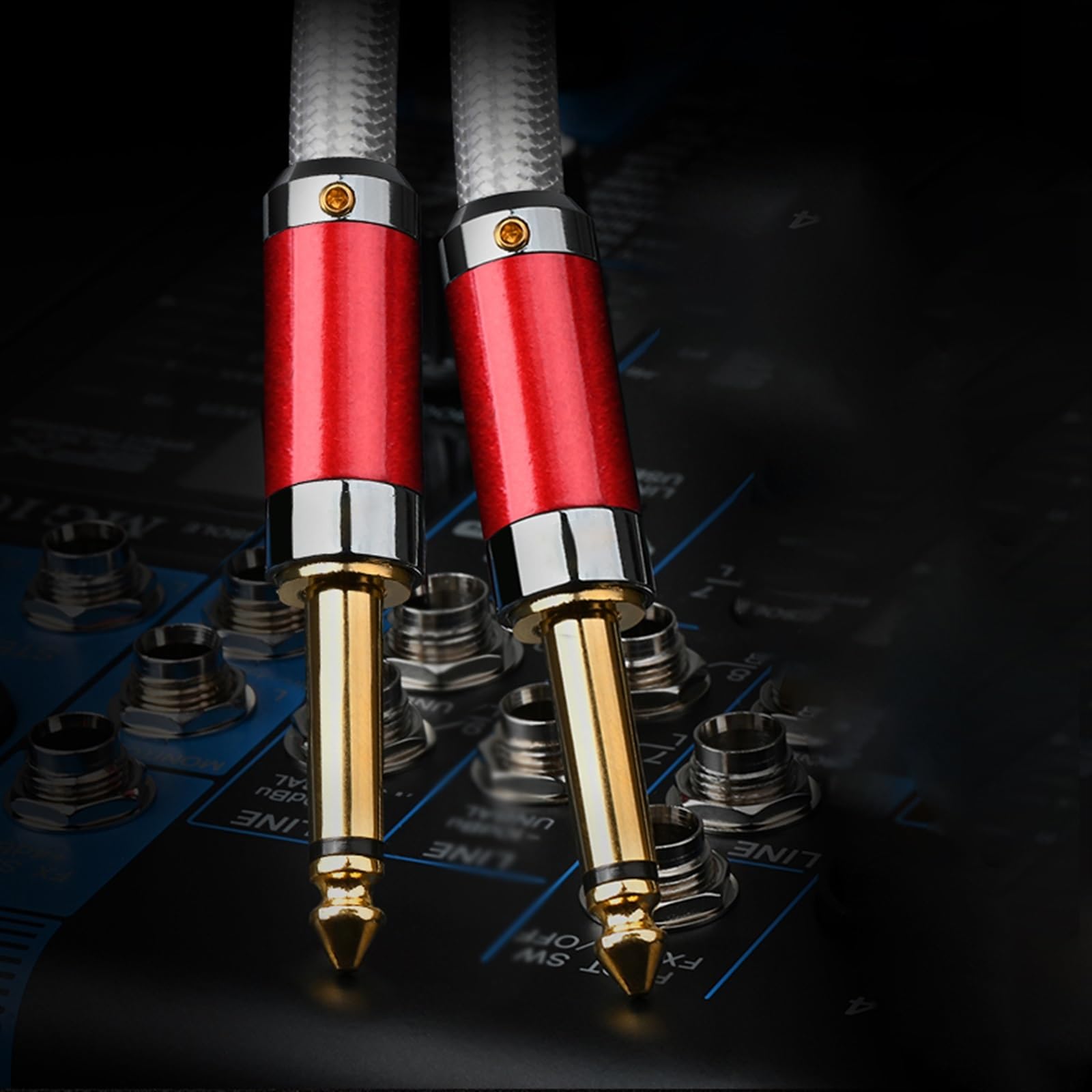 akcesoria do gitary 6,5 Duży Dwurdzeniowy Kabel Audio 6,5 Mm Męski Na Męski Kabel Do Nagrywania Gitary Elektrycznej (Color : 1m)
