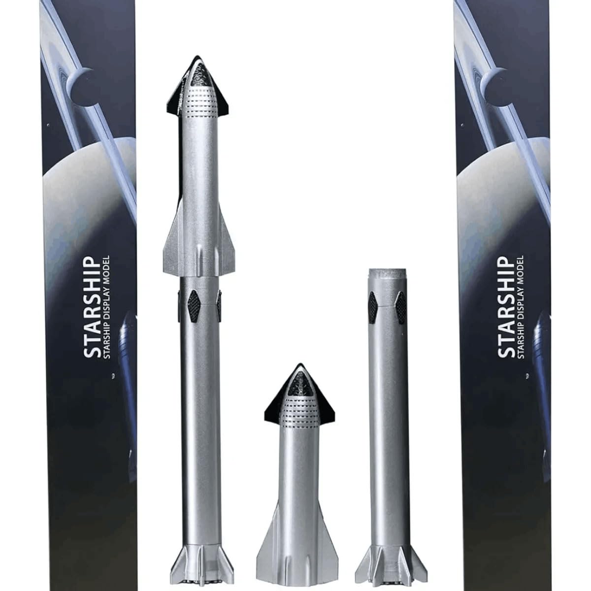yuanpulalala SpaceX Falcon 9 Dragon+F9 Starship Heavy Falcon Metal Diecast Rocket Model Simulation Static Desktop Display (Starship)