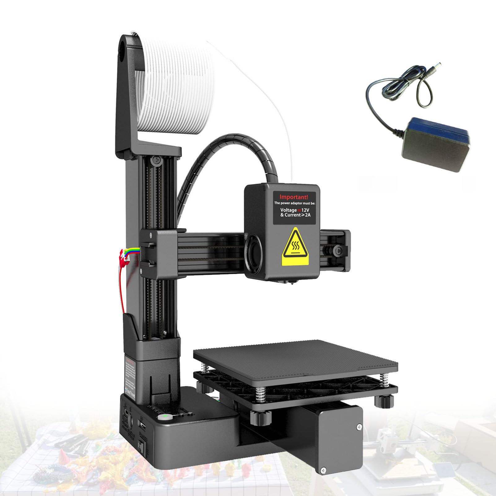 Impresora 3D para Principiantes, Impresora 3D FDM De Alta Velocidad con Volumen De ConstruccióN De 100 X 100 X 100 mm, ImpresióN De PrecisióN para El Hogar Y La EducacióN Black