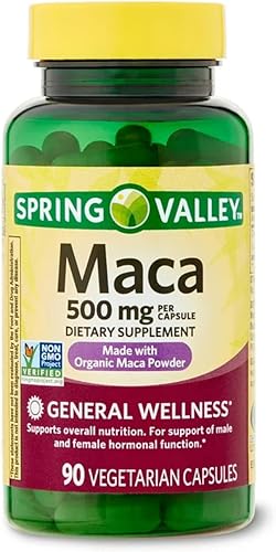 Miniatura 2 de Spring Valley - Cápsulas de raíz de maca de 500 mg, raíz de maca orgánica para mujeres y hombres + adhesivo STS.