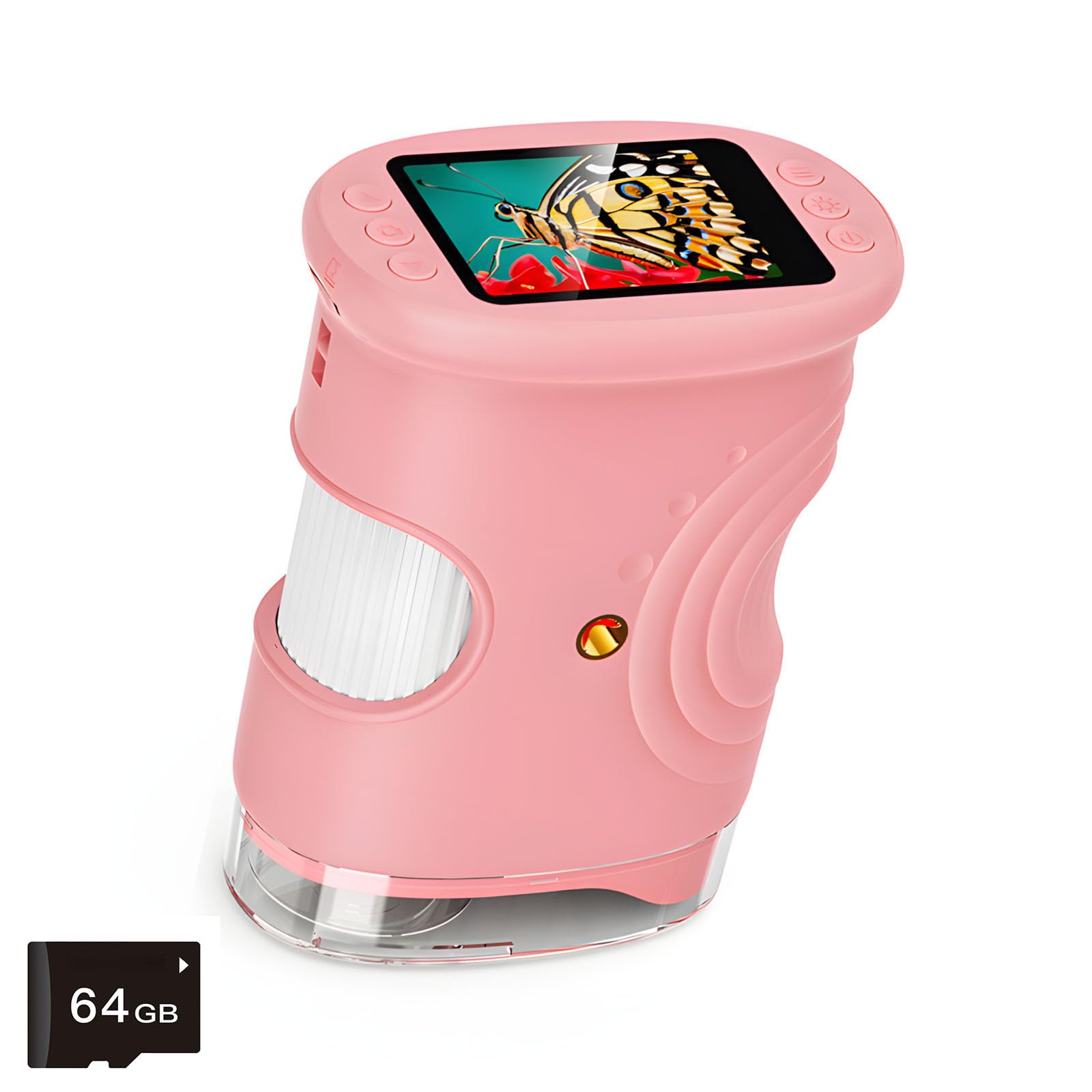 Science Toy 2Inch Color Screen Digital Microscope for Children Camera Handheld LED Magnifyings Device Science Toy for Kids
