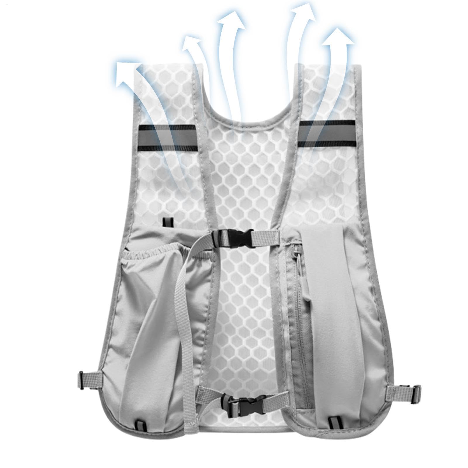 Auslauf des Brustpakets, Weste Reflektierende Hydratation Telefonhalter | Reflektierende Weste Laufwerk mit 500 ml Wasserflaschenspeicher für Frauen, Männer