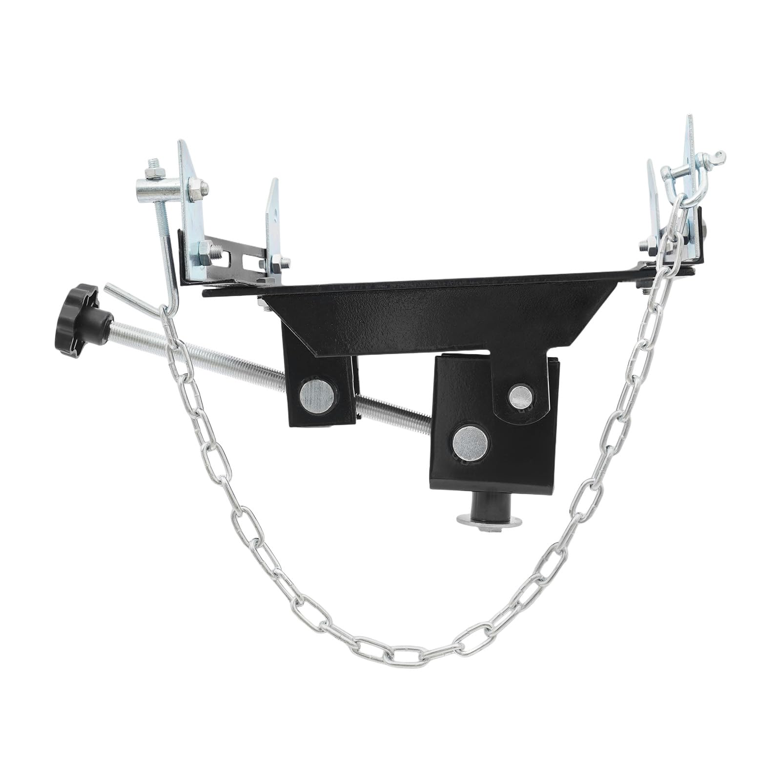 Adaptador negro para gato de transmisión, apto para la conversión de gatos hidráulicos con cadena de seguridad, adaptador ajustable para gato de transmisión 34 x 33 cm