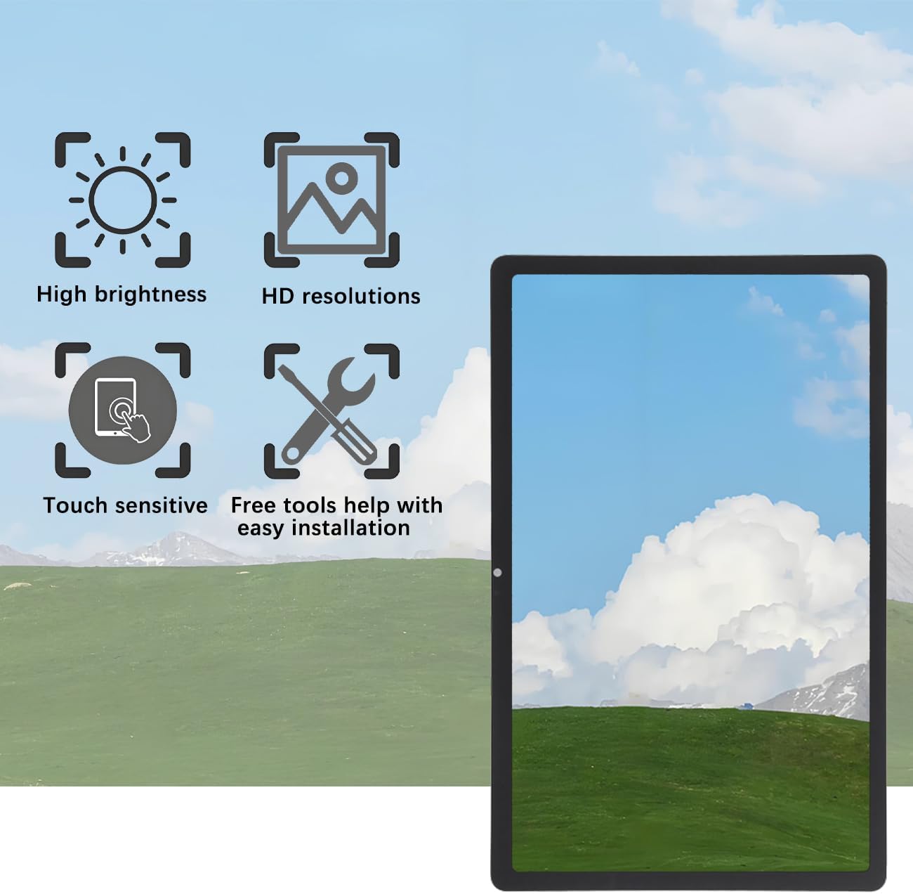 Display Screen for Lenovo Tab M10 Plus 3rd TB125FU TB128FU LCD Screen Replacement Assembly with Kit