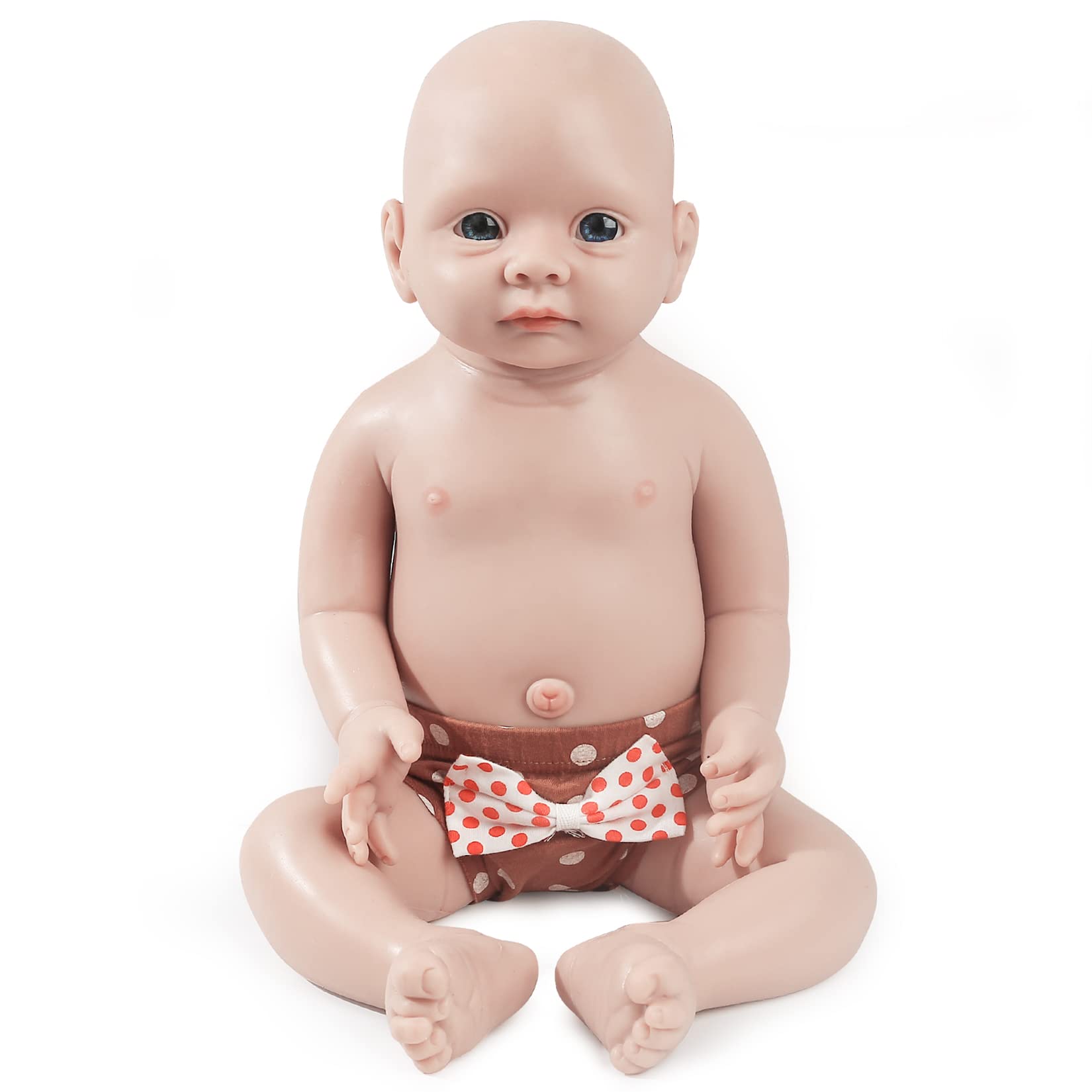Windsleeping 19'' Eyes Open Full Silicone Baby Doll Silicone Reborn Baby Soft Realistic Body