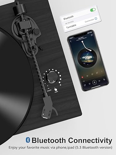 Miniatura 5 de Tocadiscos de vinilo con altavoces estéreo incorporados, tocadiscos Bluetooth de transmisión por correa, tocadiscos de alta fidelidad para discos de