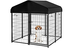 DOGZILLA Dog Kennel Outdoor 4x4, Heavy Duty Dog Crate with Cover