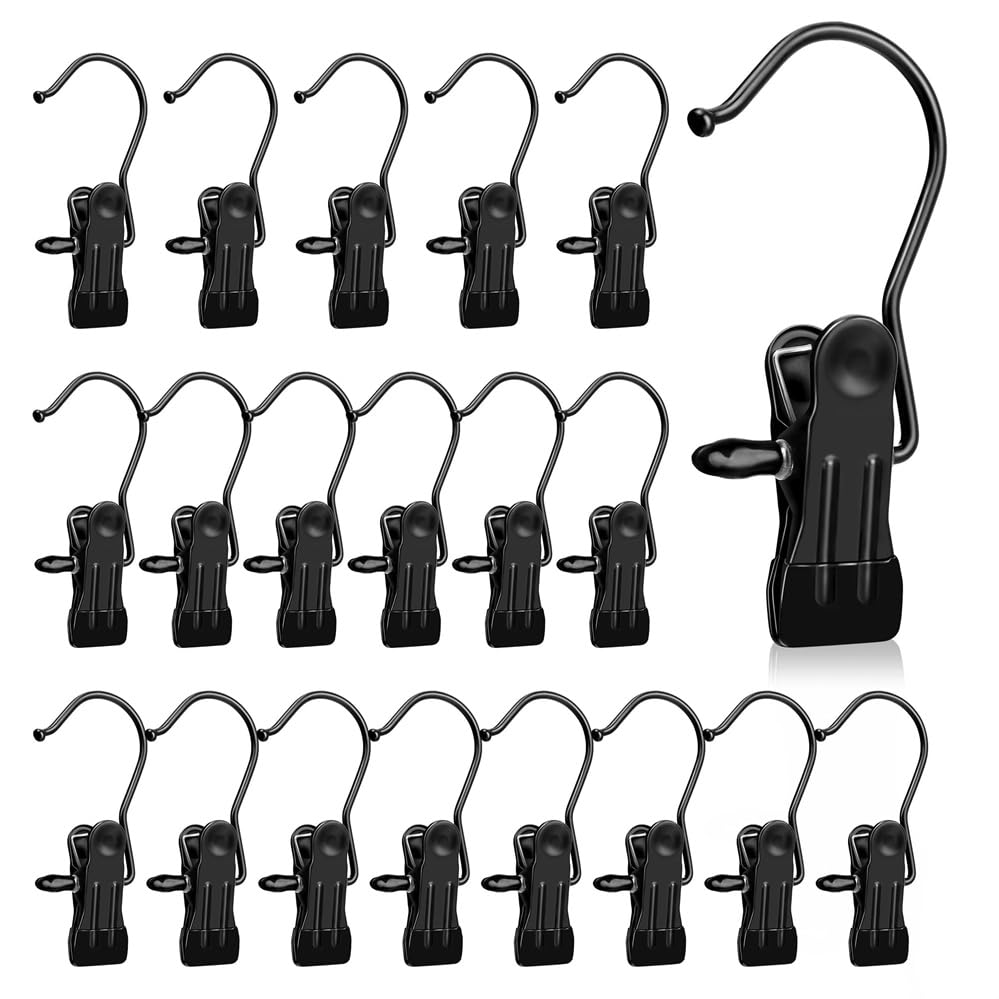 Pinzas de acero inoxidable, 20 unidades, ganchos para colgar toallas, pinzas para colgar toallas, perchas con pinzas, pinzas para calcetines, pinzas de gancho
