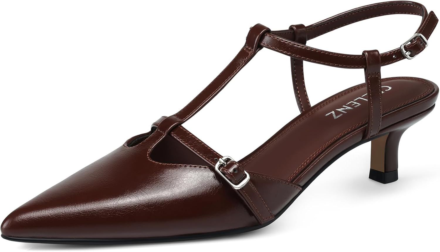 Women Low Heel Pumps - Comfortable Kitten Heels