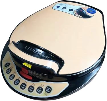 Liven Electric Baking Pan LR-A434 Multi-functional Smokeless Indoor Skillet Griddle, US DuPont Non-Stick Coating, Detachable Upper and Lower Grill Pan, Easy to Clean, Khaki, Programmable