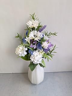 a-1仏花＊お供え花 一束 ホワイト ブルー花束 ＊小さいサイズ＊ 仏花アレンジ