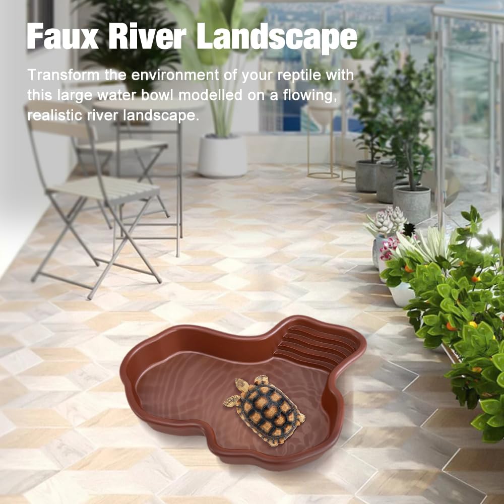 Bassin pour Reptiles, Bol d'Eau pour Tortue, Bol d'Eau et Nourriture pour Reptiles, Bassin de Bain pour Reptiles