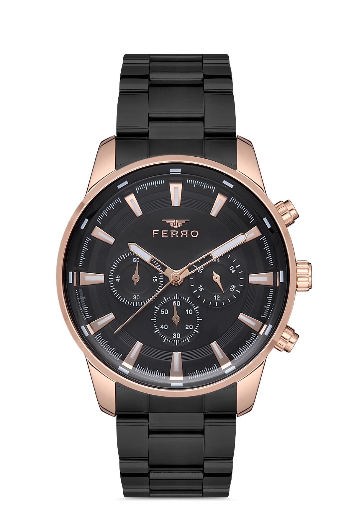 Ferro Analog Black Dial Men's Watch-FM11171A-R