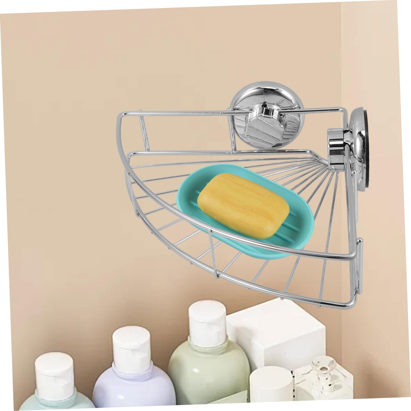 BESTYASH Mensola Angolare a Ventosa in Acciaio Inox, per Bagno e Cucina