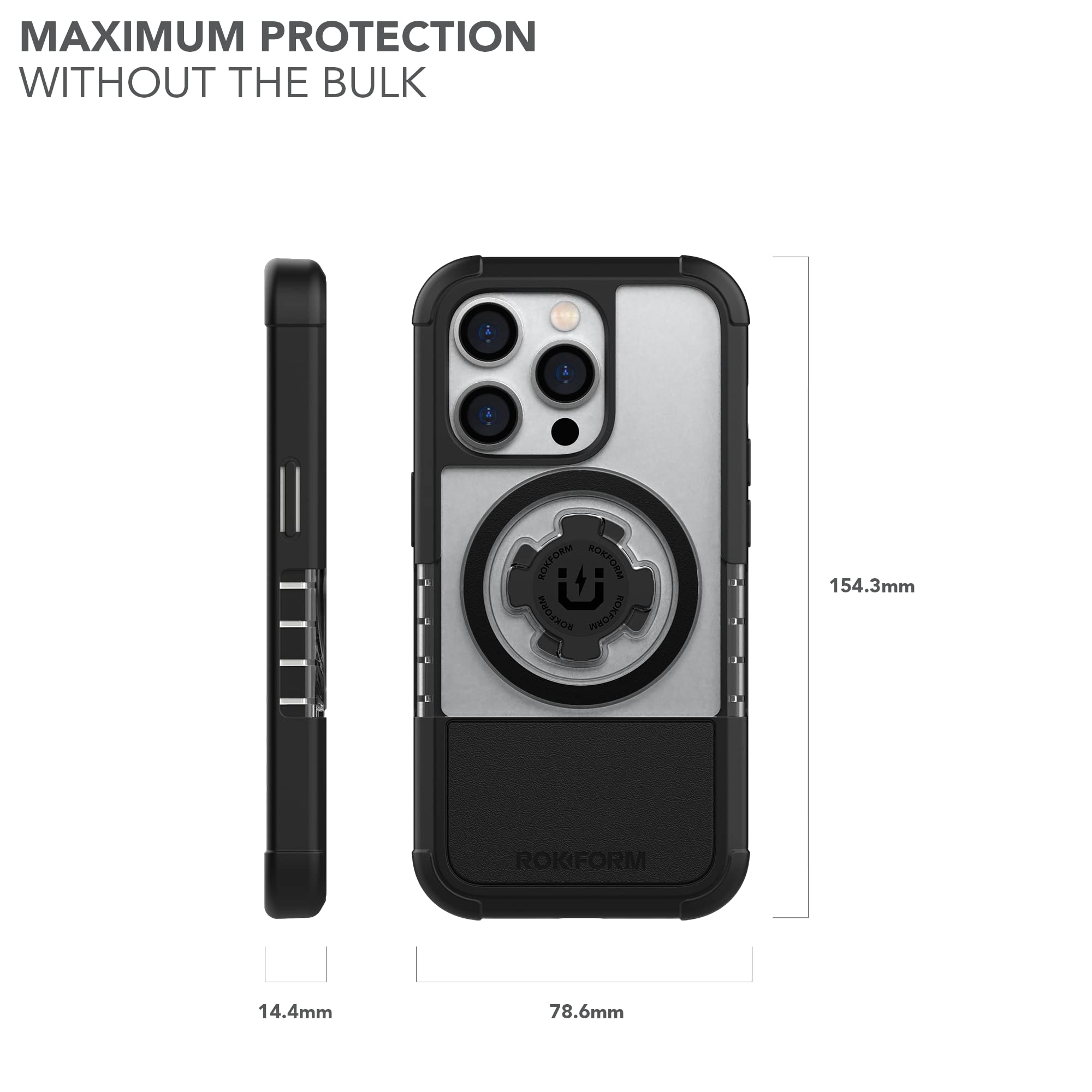 Rokform Schutzhülle für iPhone 14 Pro, Kristall-Serie, doppelt magnetische, transparente Apple-Schutzhülle, iPhone-Cover mit RokLock-Drehverschluss, schlanke, fallgetestete Schutzfülle (Transparent)