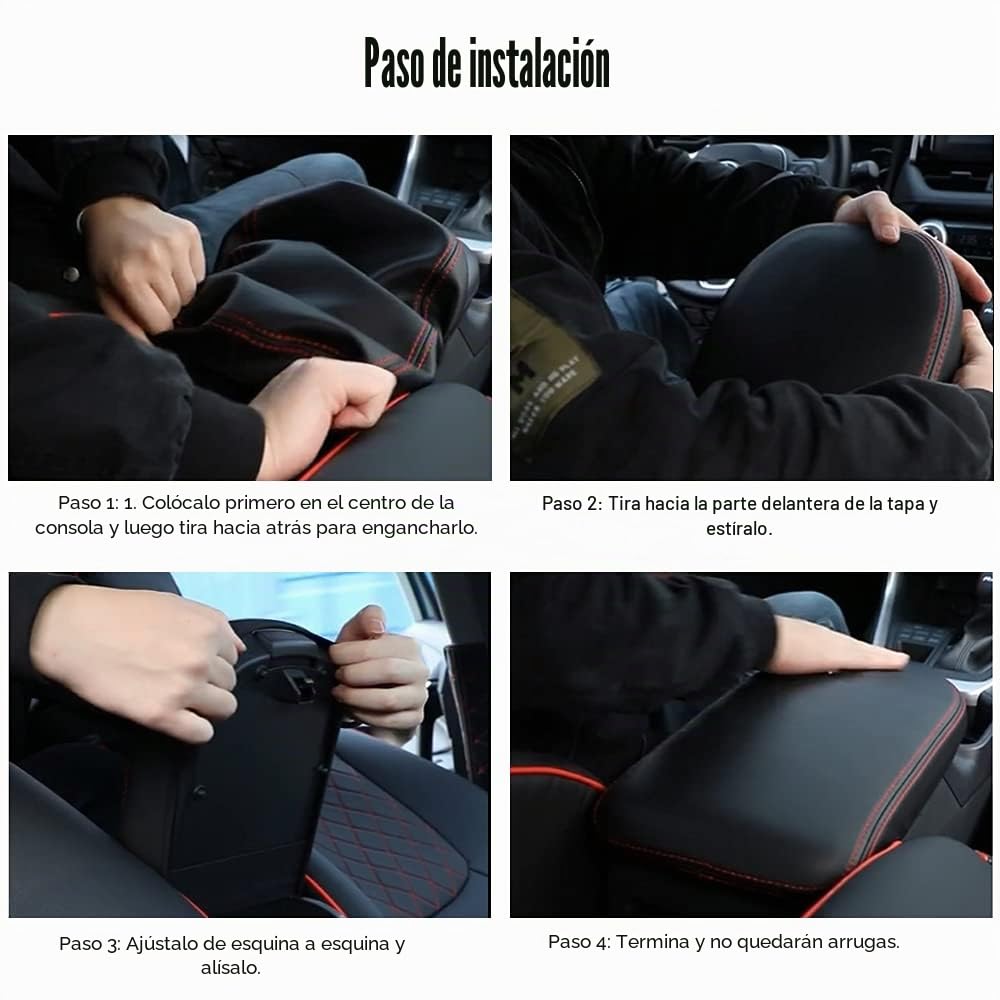 INTGET Funda para reposabrazos de Consola Central para Toyota RAV4, Accesorios 2023, 2022, 2021, 2020, 2019, de Cuero, para Tapa de Consola Media, Protector de Codo, Accesorios para RAV4 2022 (Negro)
