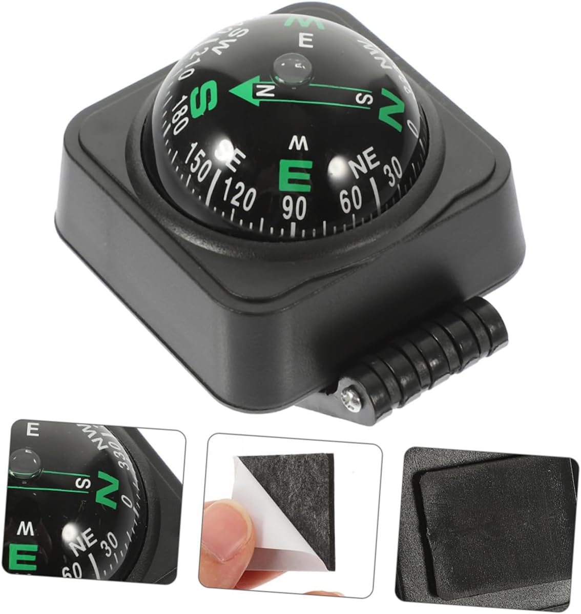 2pcs Adjustable Vehicle Compass Ball Portable Self Adhesive Dash Mount Navigation Tool for Cars and Boats Durable Automotive Decor for Accurate Orientation
