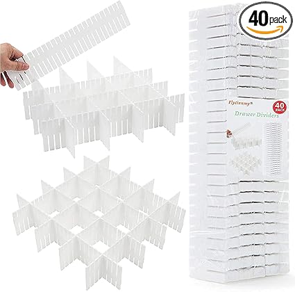 Flytianmy 40pcs drawer dividers, adjustable drawer organizer for …