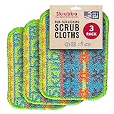 Wet-it! Skrubba 3-Pack Reusable Dish Scrubbers – Non-Scratch Scouring Pads for Kitchen & Household – Eco-Friendly, Dishwasher Safe Scrub Sponges for Dishes, Pots & Pans (Vogue)
