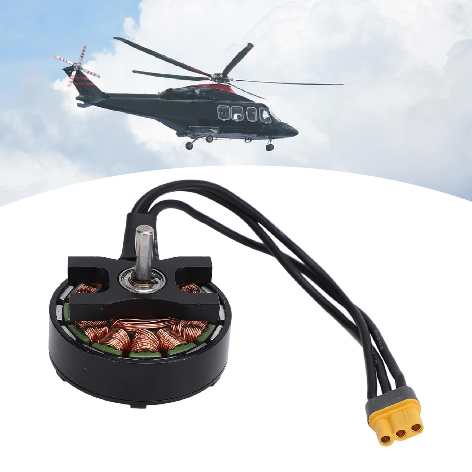HUIOP Zamienny Silnik Główny Helikoptera RC do FlyWing BELL206 UH1, Solidna