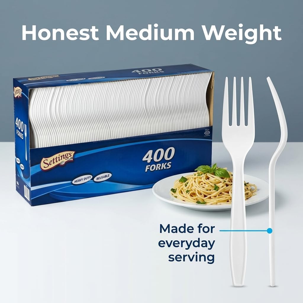 [] Plastic White Forks, Practical Disposable Cutlery, Great for