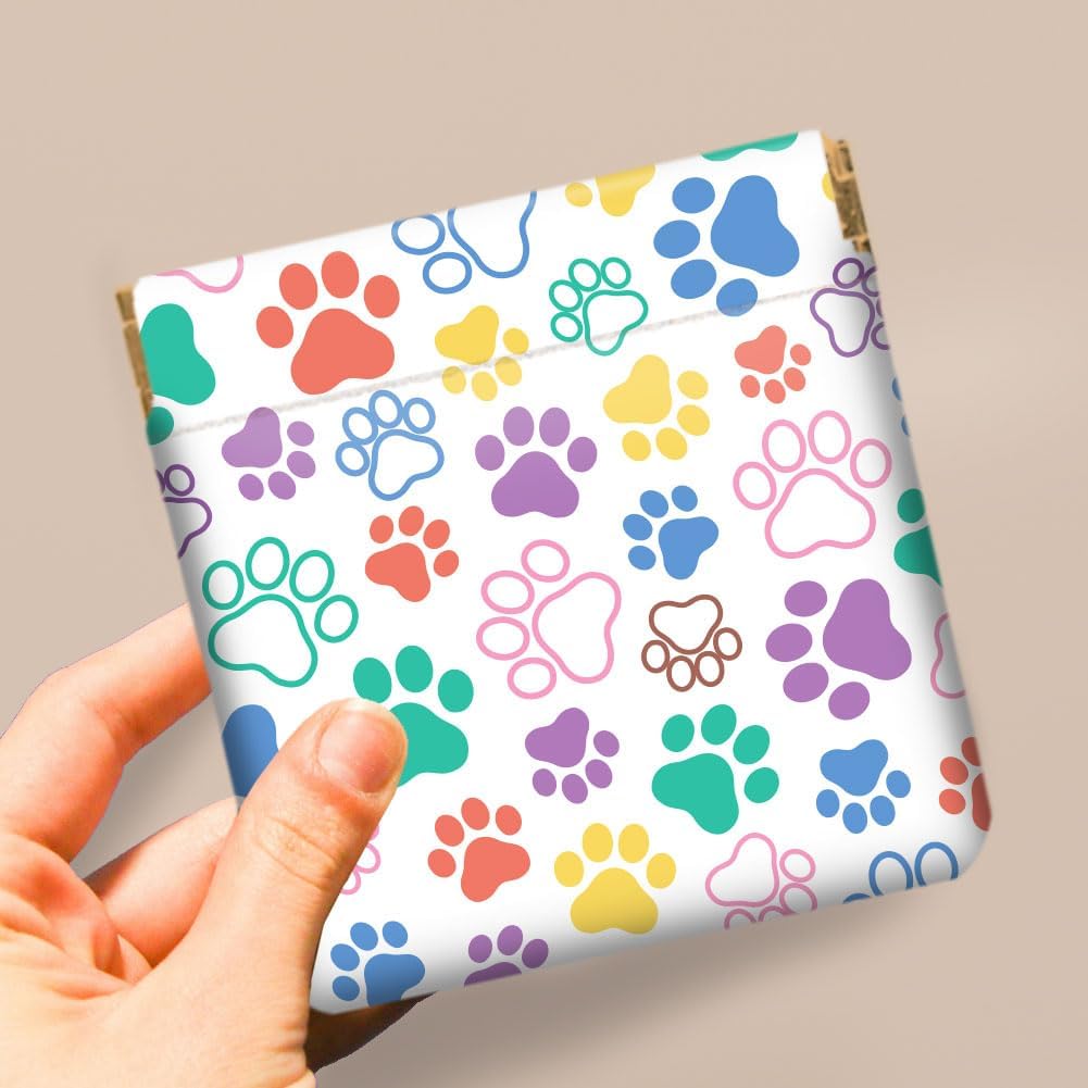 Peacoblue 4Pcs Small Leather Squeeze Coin Purse for Women-cats and dogs Pattern Waterproof & Durable Snap Closure Change Pouch Mini Money Wallet Bag for Adult Teen Girls Best Gift - Image 6