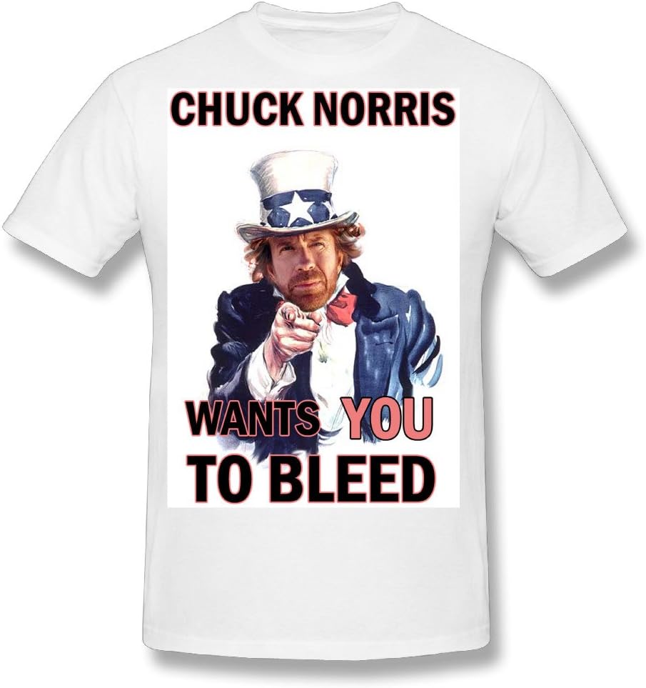 Flesiciate1 Men Chuck Norris Wants You To Bleed Poster Design Size XL T-Shirts