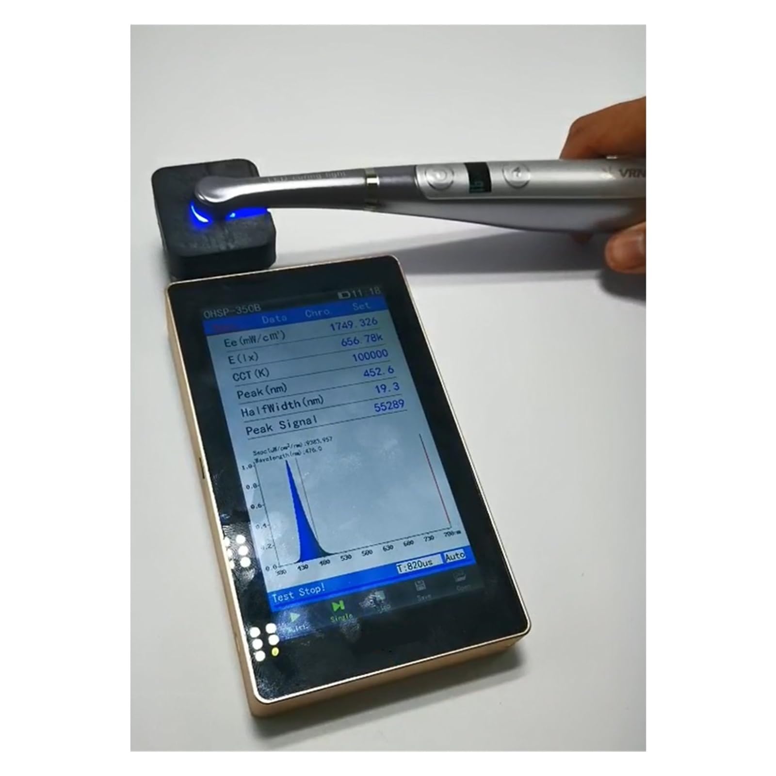 Blaulichtspektrometer 465 nm Handtester for Geräte, über USB wiederaufladbares tragbares Gerät